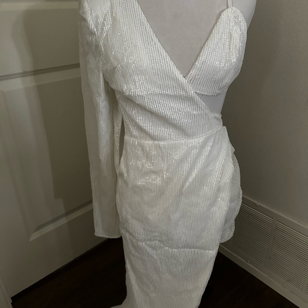 White sequin dress